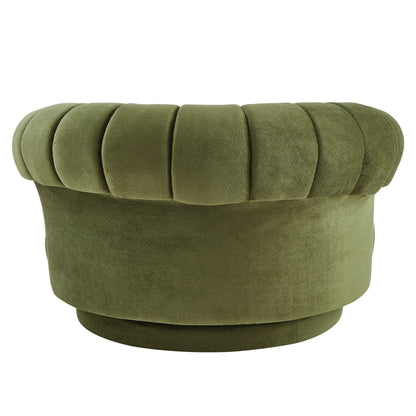 Swivel Accent Chair 360 Degree Chenille Green Oversized Round