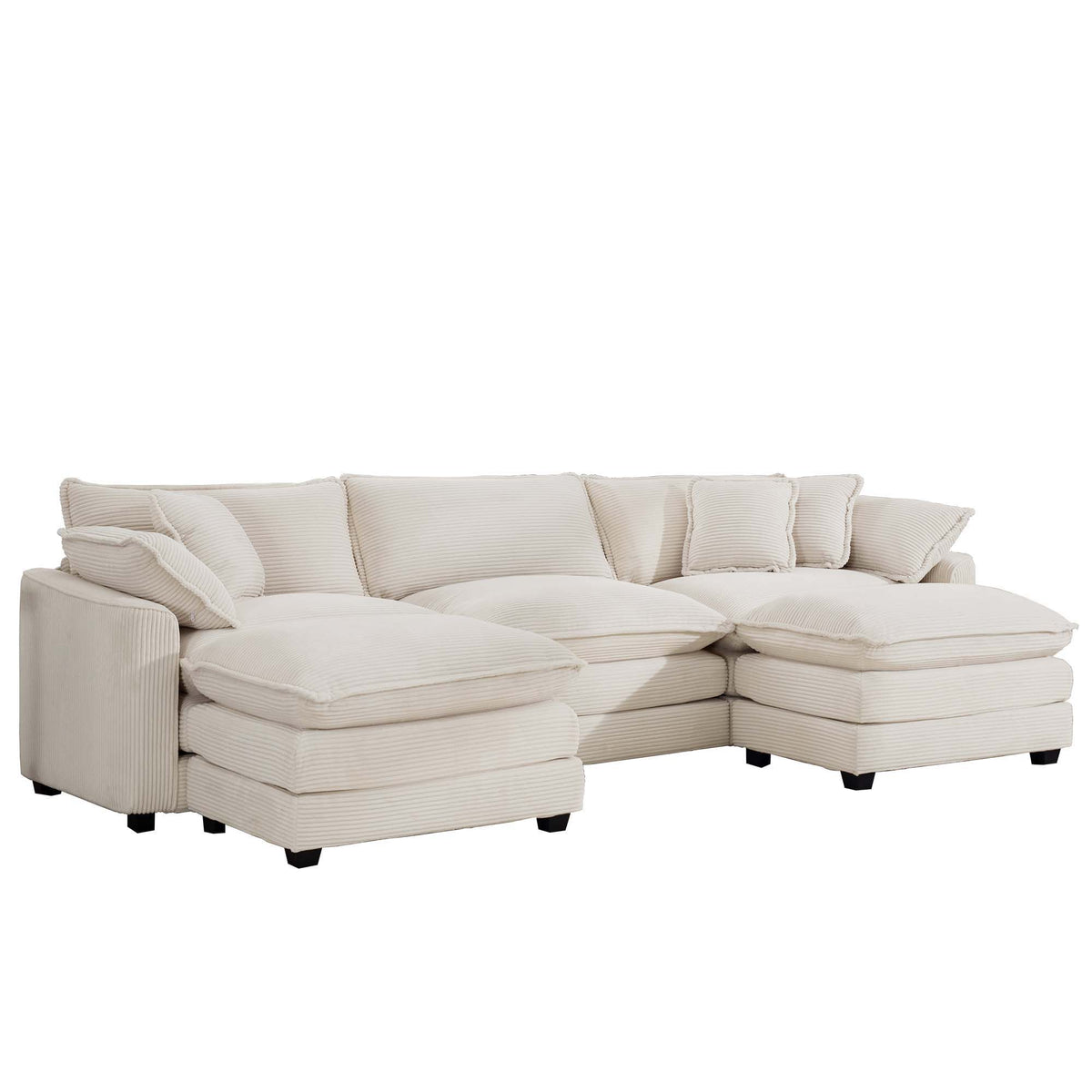 Modern Oversized Modular Cushion Sofa With Ottoman - Marijuana Mama