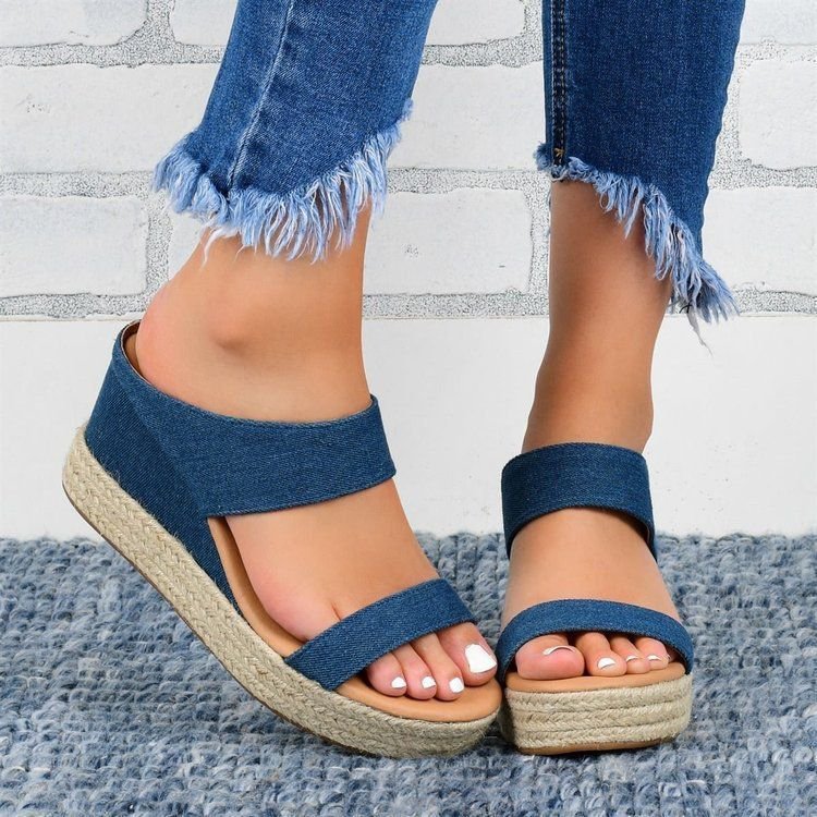 European Wedge Hemp Rope Sandals