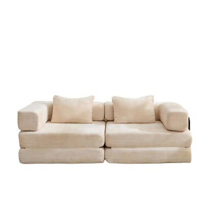 Convertible Floor Sofa Bed With Pillow Back Support Armrest - Marijuana Mama