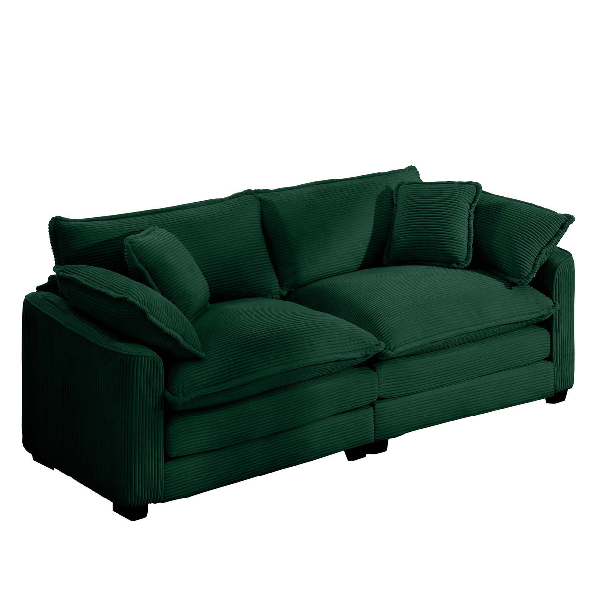Modern 2 Seater With 4 Pillows, Upholstered Deep Seating Loveseat - Marijuana Mama