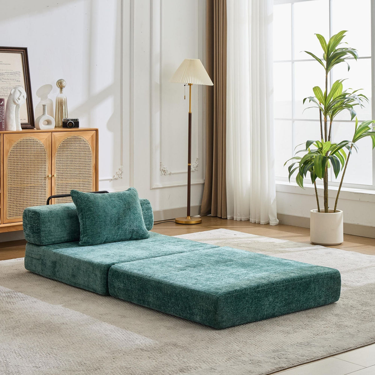 Convertible Floor Sofa Bed With Fixed Shape Frame For Living Room - Marijuana Mama