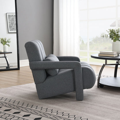 Modern Upholstered Accent Chair, Comfortable Fabric With A Pillow For Living Room - Marijuana Mama