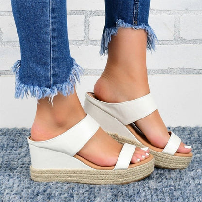 European Wedge Hemp Rope Sandals