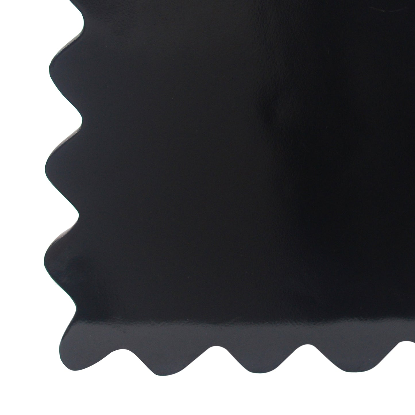 Outdoor Wave Design Side Table, Lightweight Concrete Garden Stool, Black