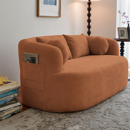 Chenille Memory Foam Loveseat- Orange