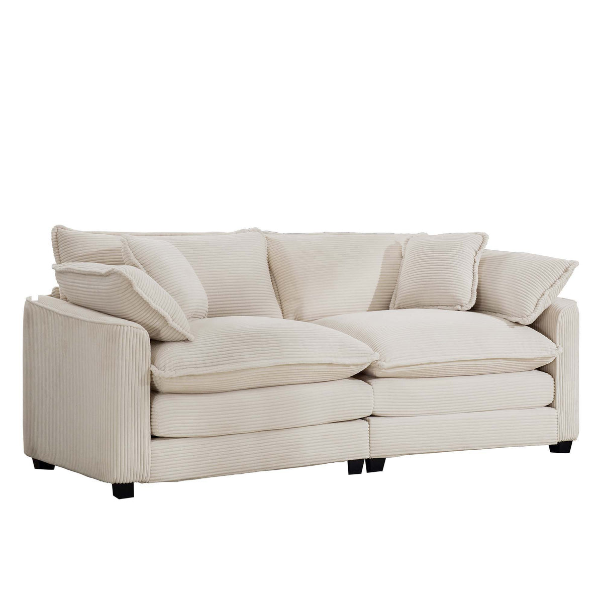 Modern 2 Seater With 4 Pillows, Upholstered Deep Seating Loveseat - Marijuana Mama