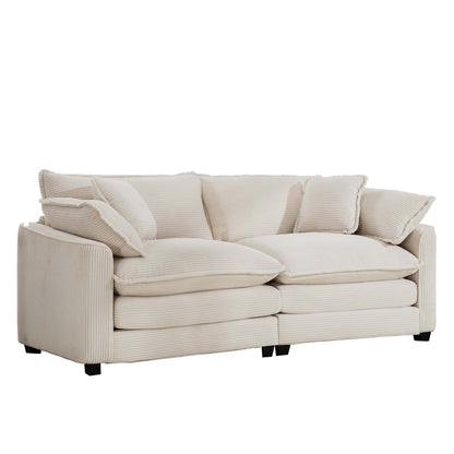 Modern 2 Seater With 4 Pillows, Upholstered Deep Seating Loveseat - Marijuana Mama