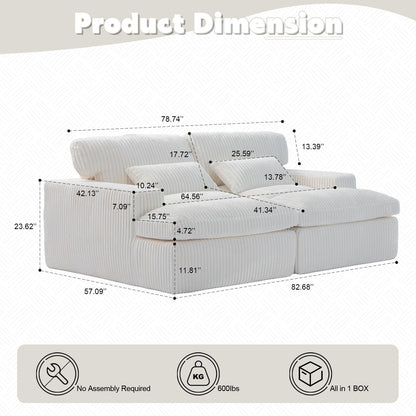 Double Chaise Lounge Chair, Oversized Upholstered Sleeper Cloud Couch - Marijuana Mama