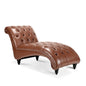 Brown Tufted Armless Chaise Lounge