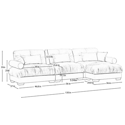 Super Comfort Oversized Modular Sectional Sofa With Movable Ottoman - Marijuana Mama