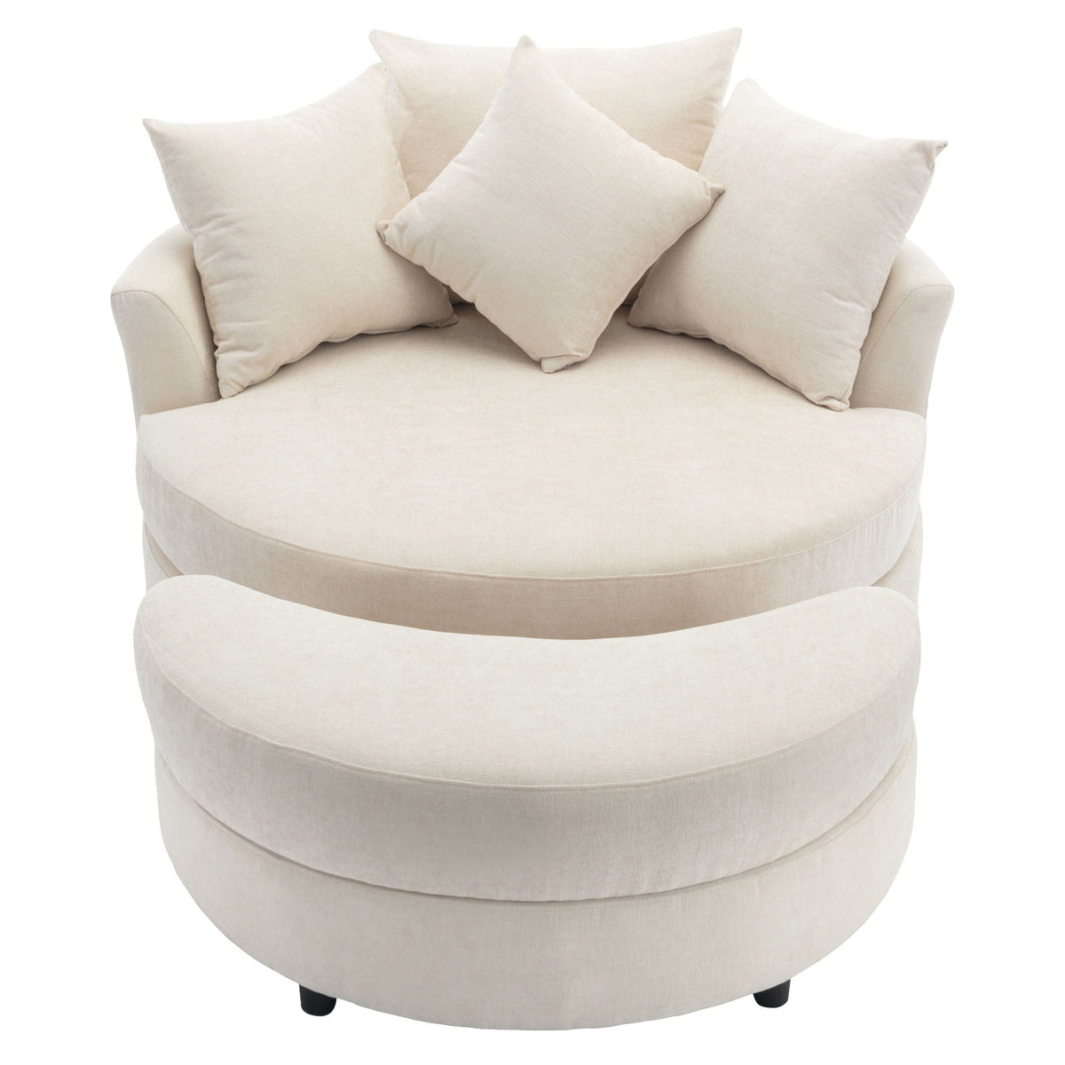 360° Swivel Accent Barrel Chair With Storage Ottoman & 4 Pillows - Marijuana Mama