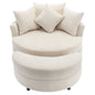360° Swivel Accent Barrel Chair With Storage Ottoman & 4 Pillows - Marijuana Mama