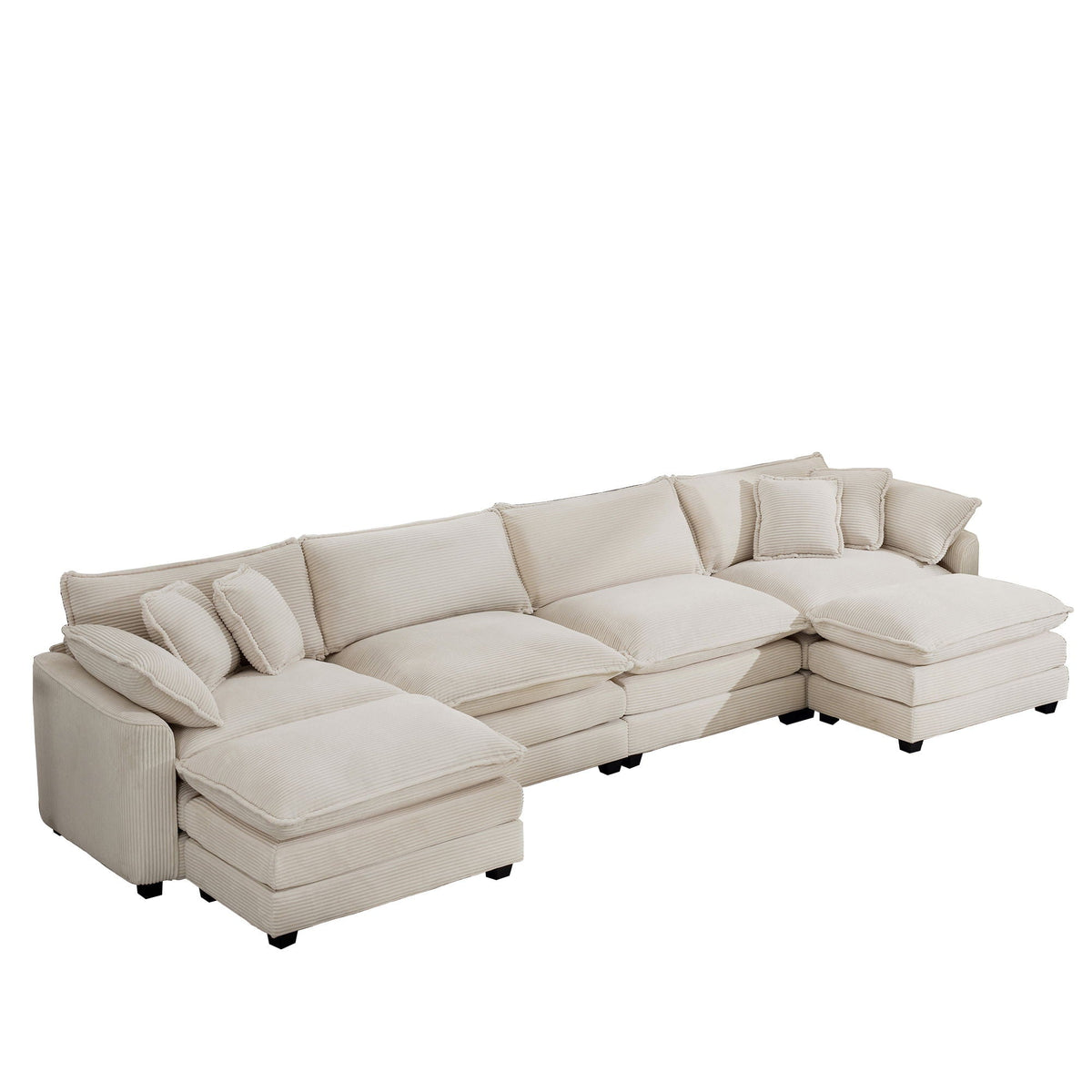 Modern Oversized Modular Cushion Sofa With Ottoman - Marijuana Mama