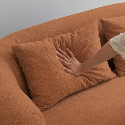 Chenille Memory Foam Loveseat- Orange