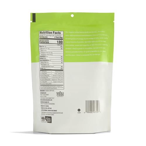 Whole Foods Market, Organic Hulled Hemp Seed - 12 Ounce