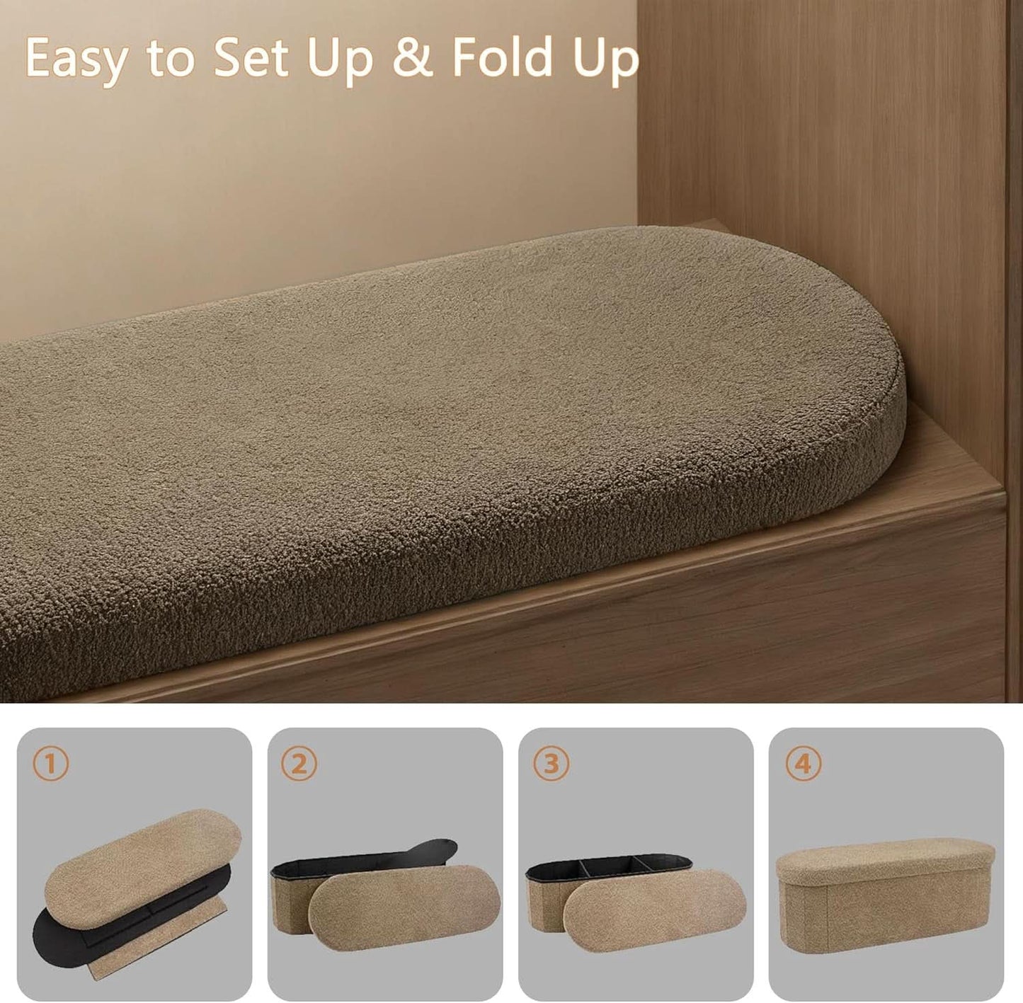 Folding Storage Ottoman