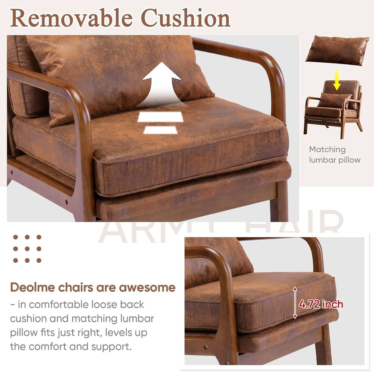 Midcentury Modern Accent Chair Set-Brown Microfiber - Marijuana Mama