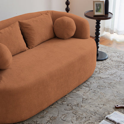 Chenille Memory Foam Loveseat- Orange