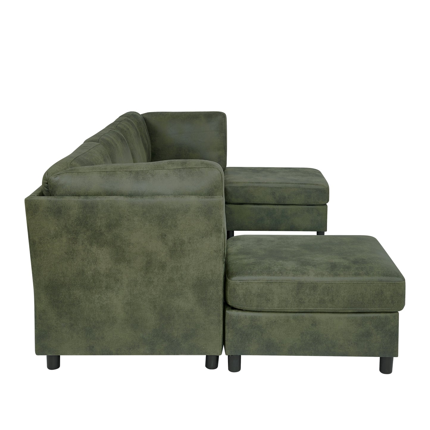 Olive Modular Faux Leather Sectional Sofa