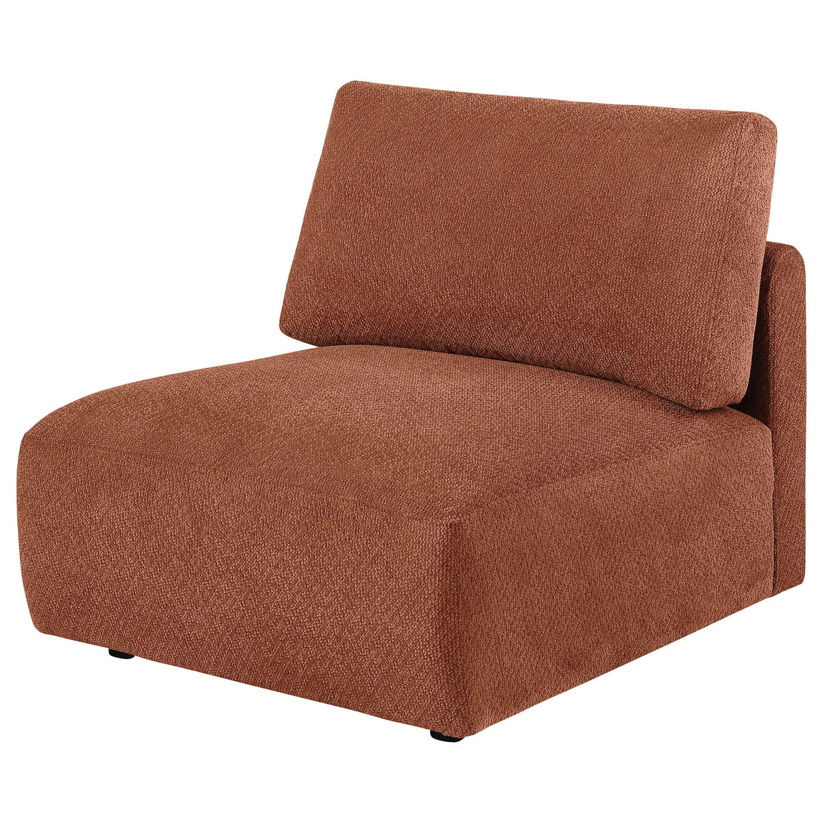 Elysia Chenille Upholstered Modular Armless Chair-Coral - Marijuana Mama