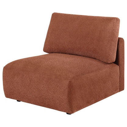 Elysia Chenille Upholstered Modular Armless Chair-Coral - Marijuana Mama