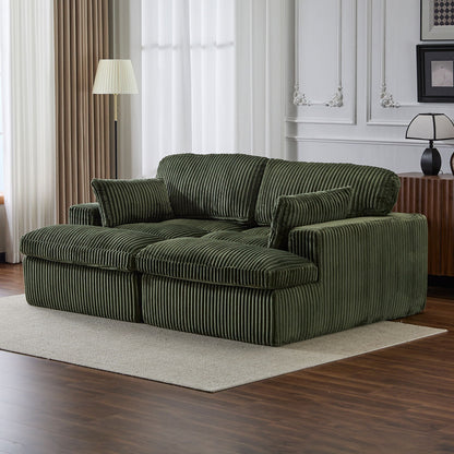 Double Chaise Lounge Chair, Oversized Upholstered Sleeper Cloud Couch - Marijuana Mama