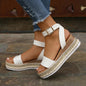 Summer Sandals Buckle Strap Hemp Wedges