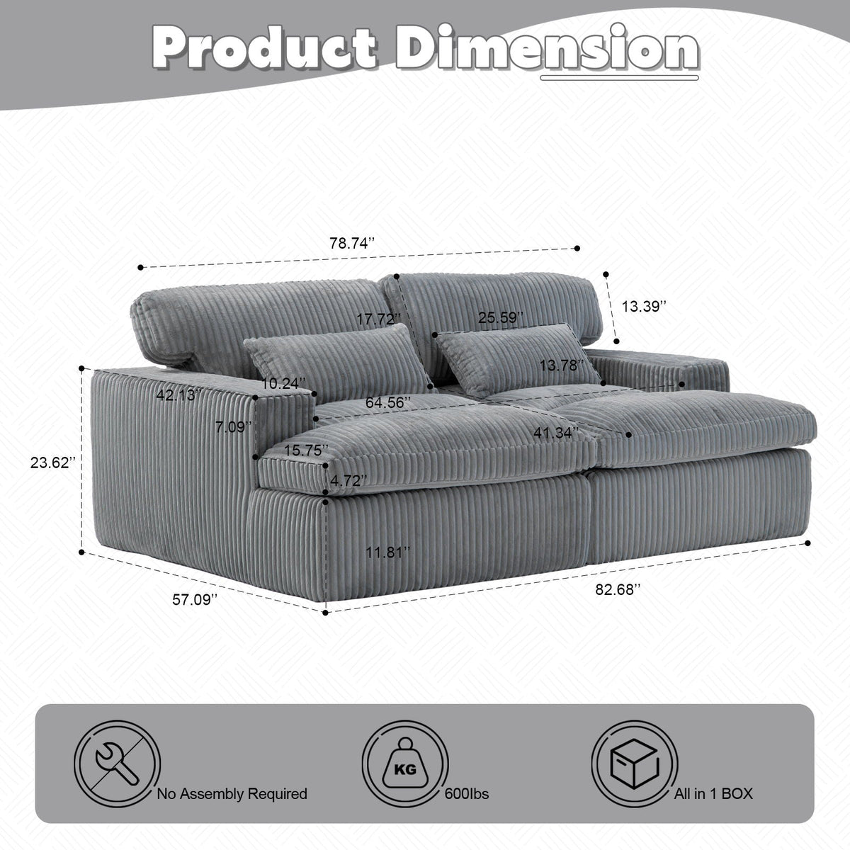 Double Chaise Lounge Chair, Oversized Upholstered Sleeper Cloud Couch - Marijuana Mama