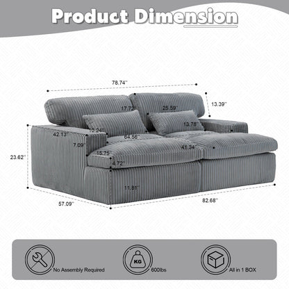 Double Chaise Lounge Chair, Oversized Upholstered Sleeper Cloud Couch - Marijuana Mama