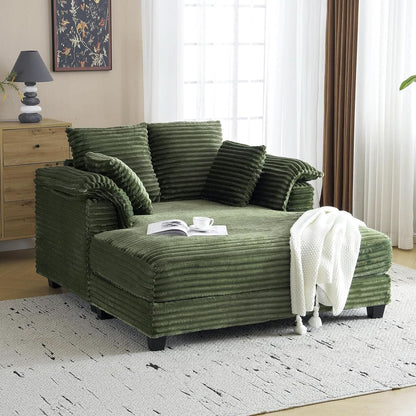 Oversized Corduroy Lounge Chair With Armrests