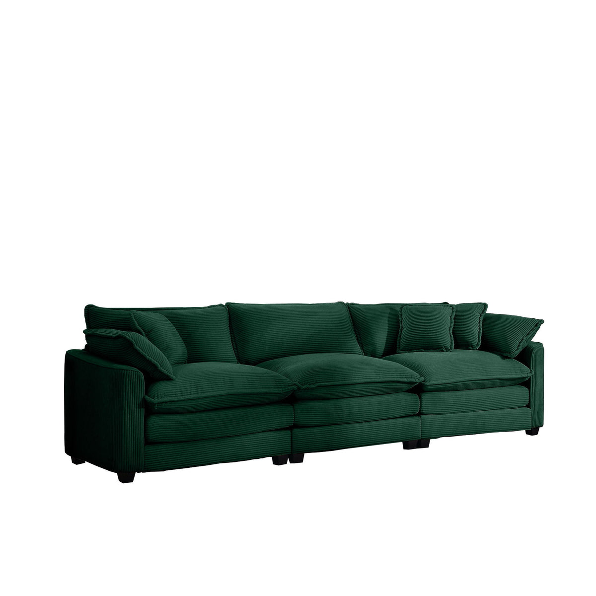 Mid-Century Modern 3 Seater Sectional Sofa With Arm And Throw Pillows - Marijuana Mama
