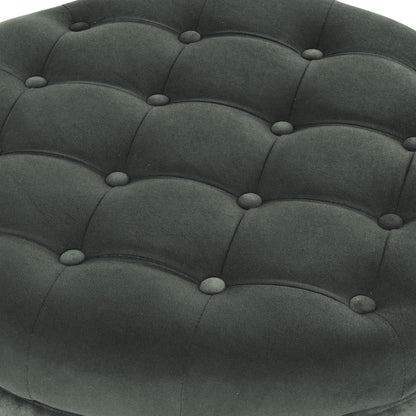 Handcrafted Loden Green Velvet Storage Ottoman