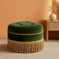 24 Inch Round Premium Woven Upholstered Ottoman