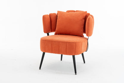 Chenille Orange Accent Chair
