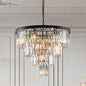 4-Tier Black Crystal  Chandelier