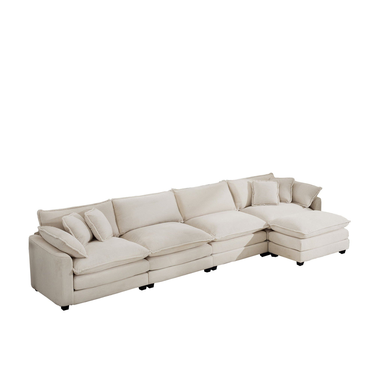 Modern Oversized Modular Cushion Sofa With Ottoman - Marijuana Mama