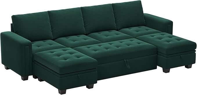 Belffin Modular Sectional Sleeper Sofa with Pull Out Bed Velvet Convertible