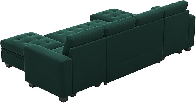 Belffin Modular Sectional Sleeper Sofa with Pull Out Bed Velvet Convertible
