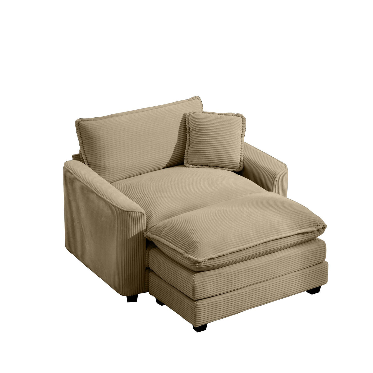 Classic Modern Comfortable Single Chair Deep Seat Sofa With Footstool - Marijuana Mama