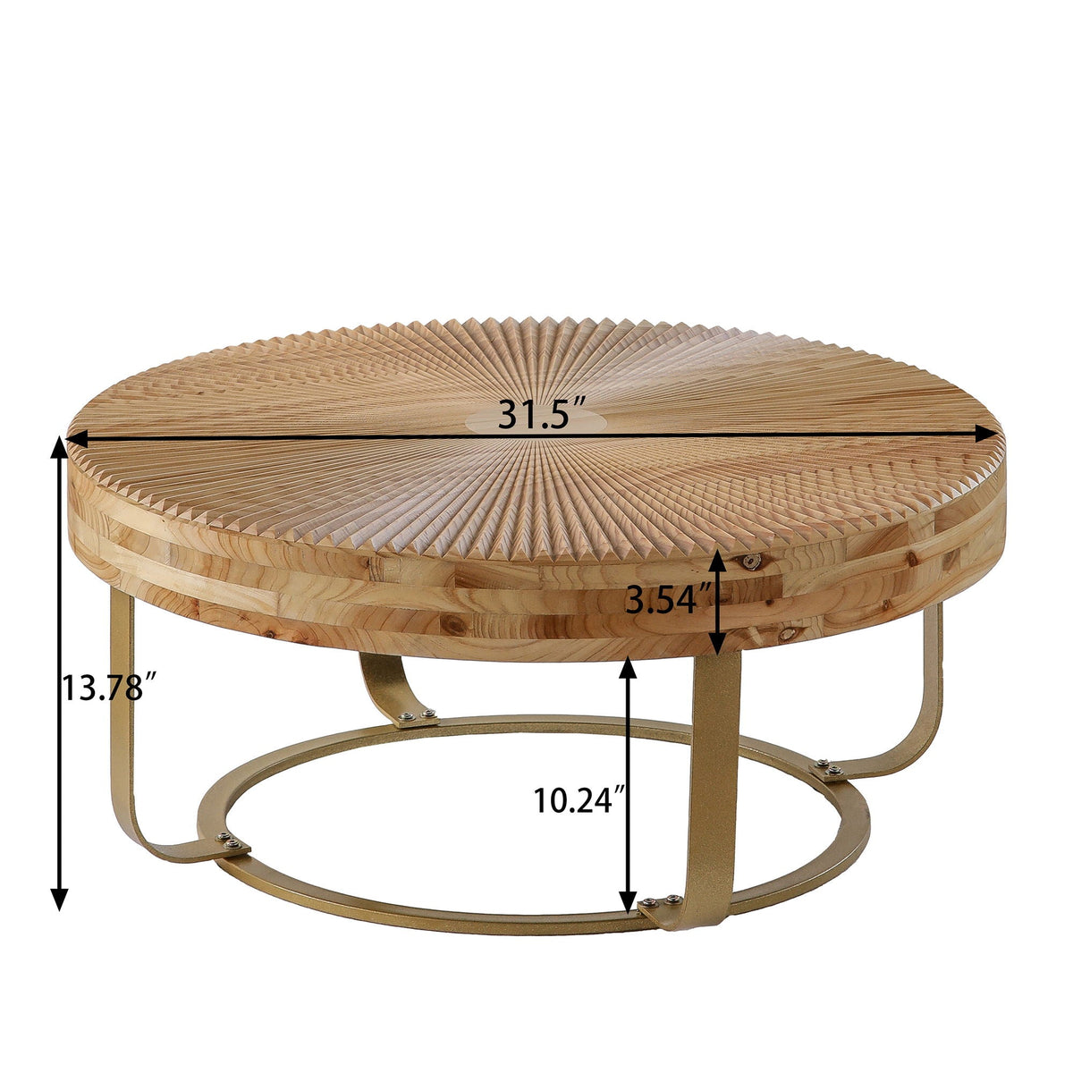Modern Round Coffee Table With Wooden Carving Pattern - Marijuana Mama