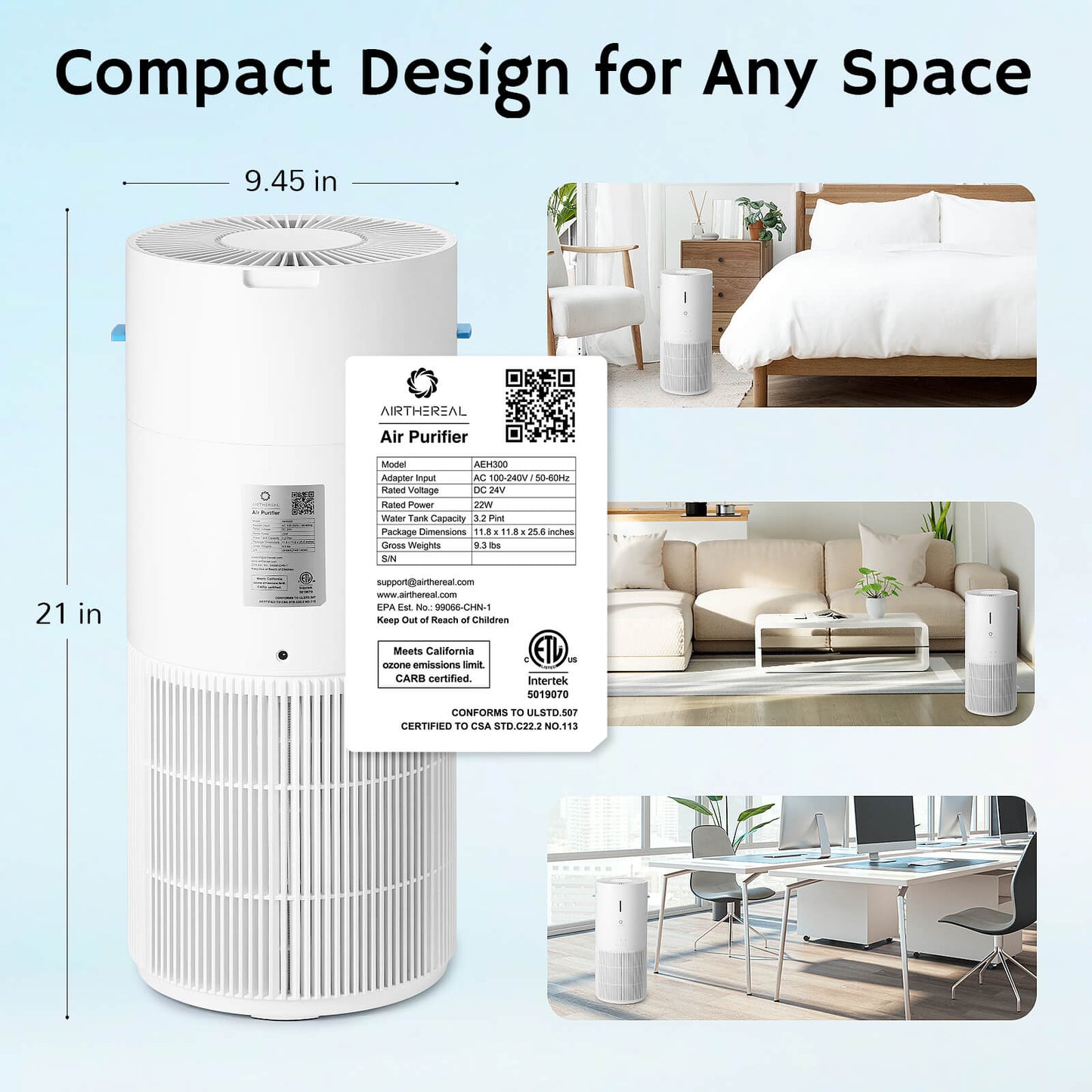 Ethereal Rain Air Purifier & Humidifier Combo