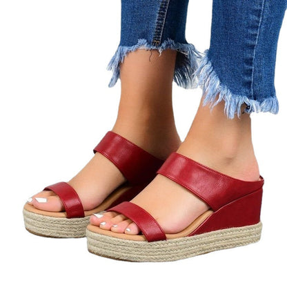 European Wedge Hemp Rope Sandals
