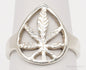Marijuana Plant Sterling Silver Ring