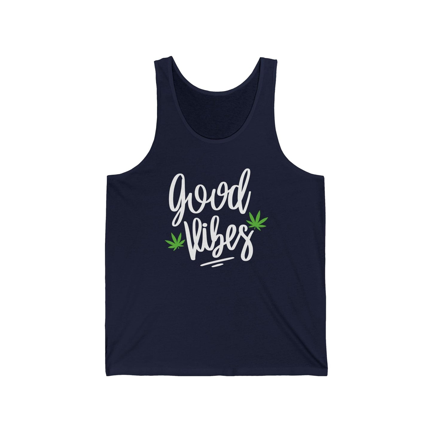 "Good Vibes" Marijuana Leaf Jersey Tank Top