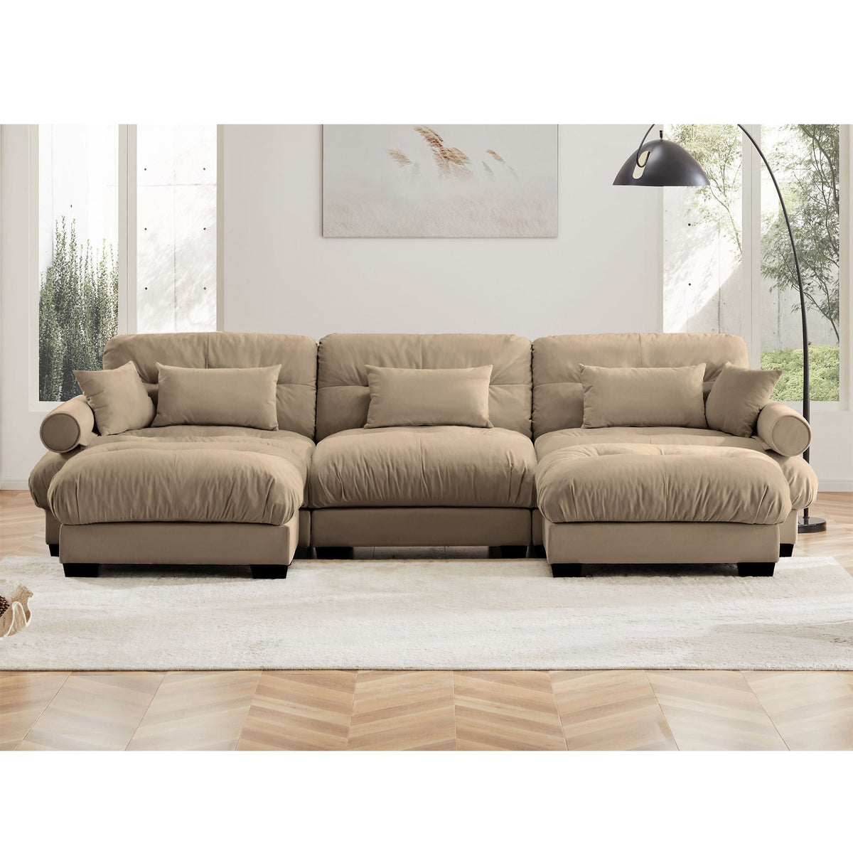 Super Comfort Oversized Modular Sectional Sofa With Movable Ottoman - Marijuana Mama