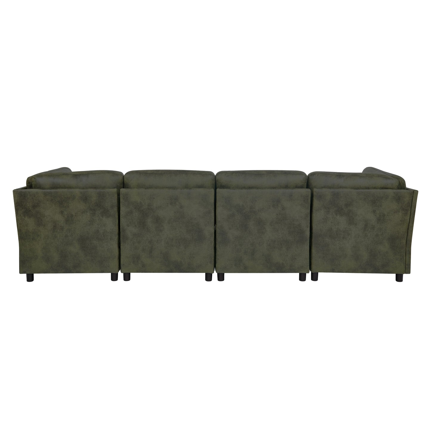 Olive Modular Faux Leather Sectional Sofa