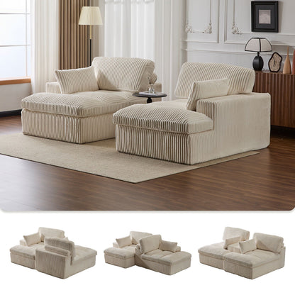 Double Chaise Lounge Chair, Oversized Upholstered Sleeper Cloud Couch - Marijuana Mama