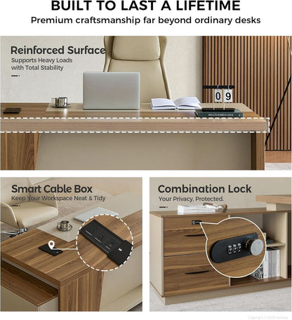 Gorgeous Desk Lockable Drawers Privacy Panel