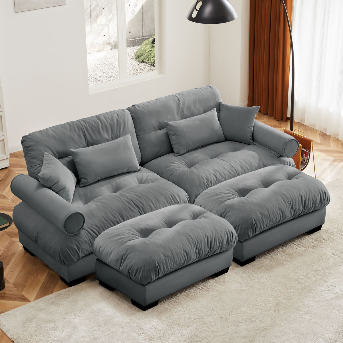 Super Comfort Oversized Modular Sectional Sofa With Movable Ottoman - Marijuana Mama